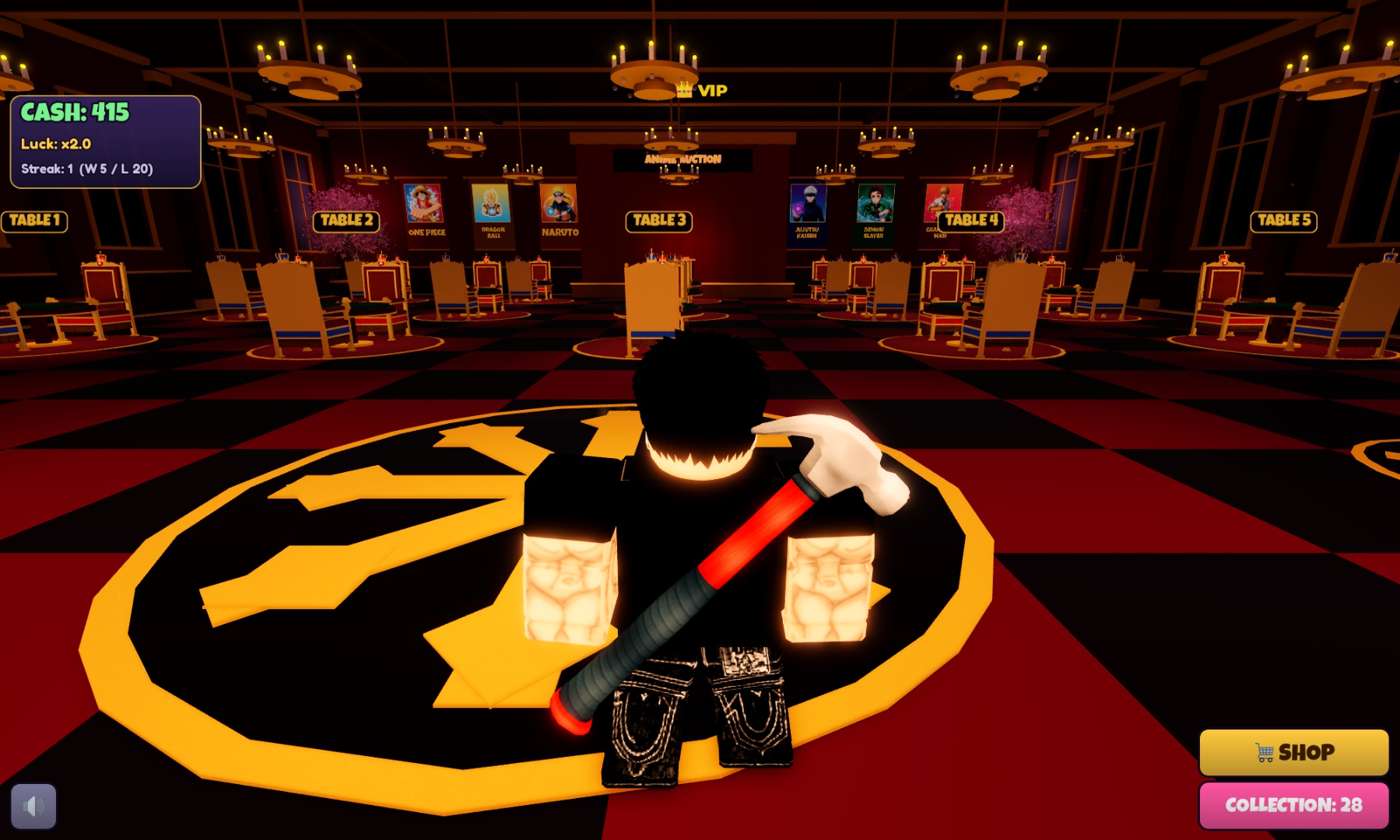 Lobby: tables and the shop